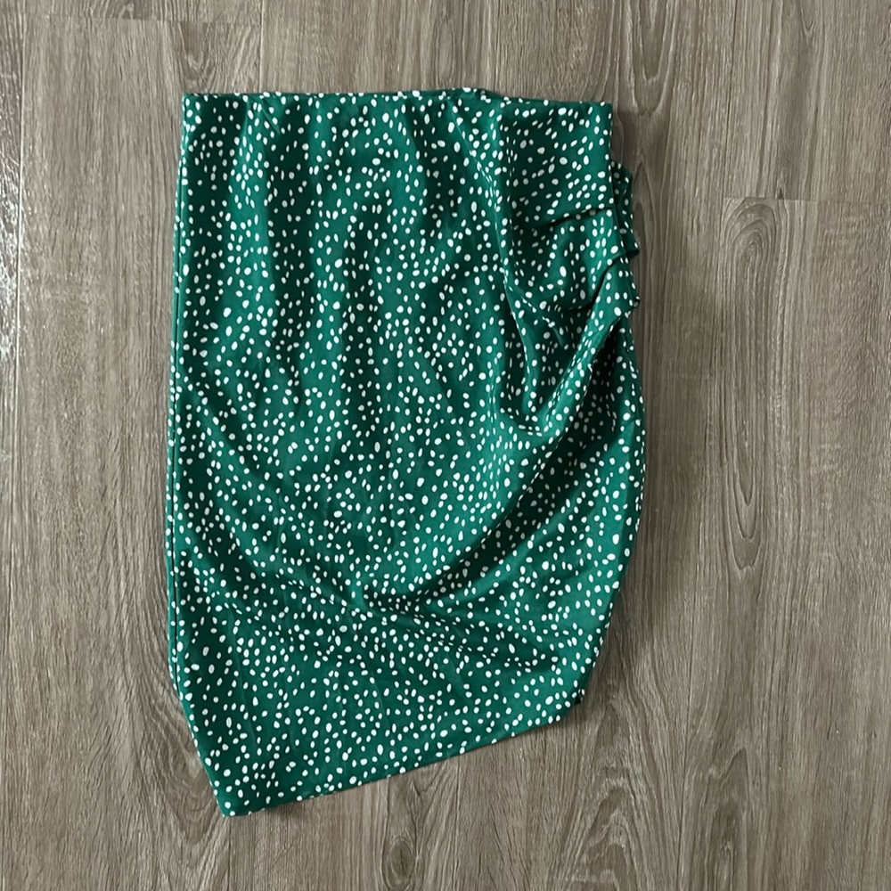 Green polka dot skirt